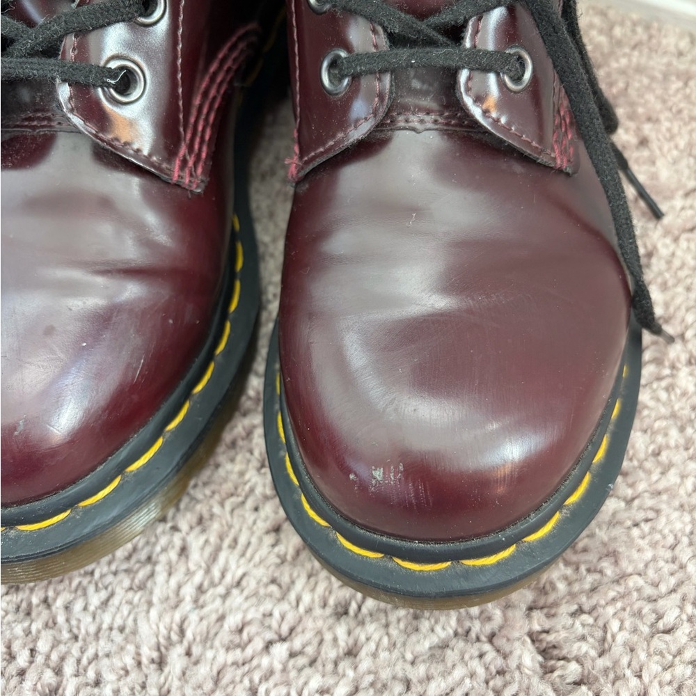 Dr. Martens Dark Red Boots with Black Laces - Picture 2 of 5